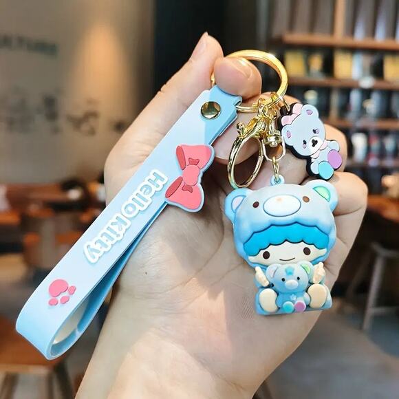 Little Twin Stars Kiki & Lala Hello Kitty Keychain - Blue - Picture 1 of 2